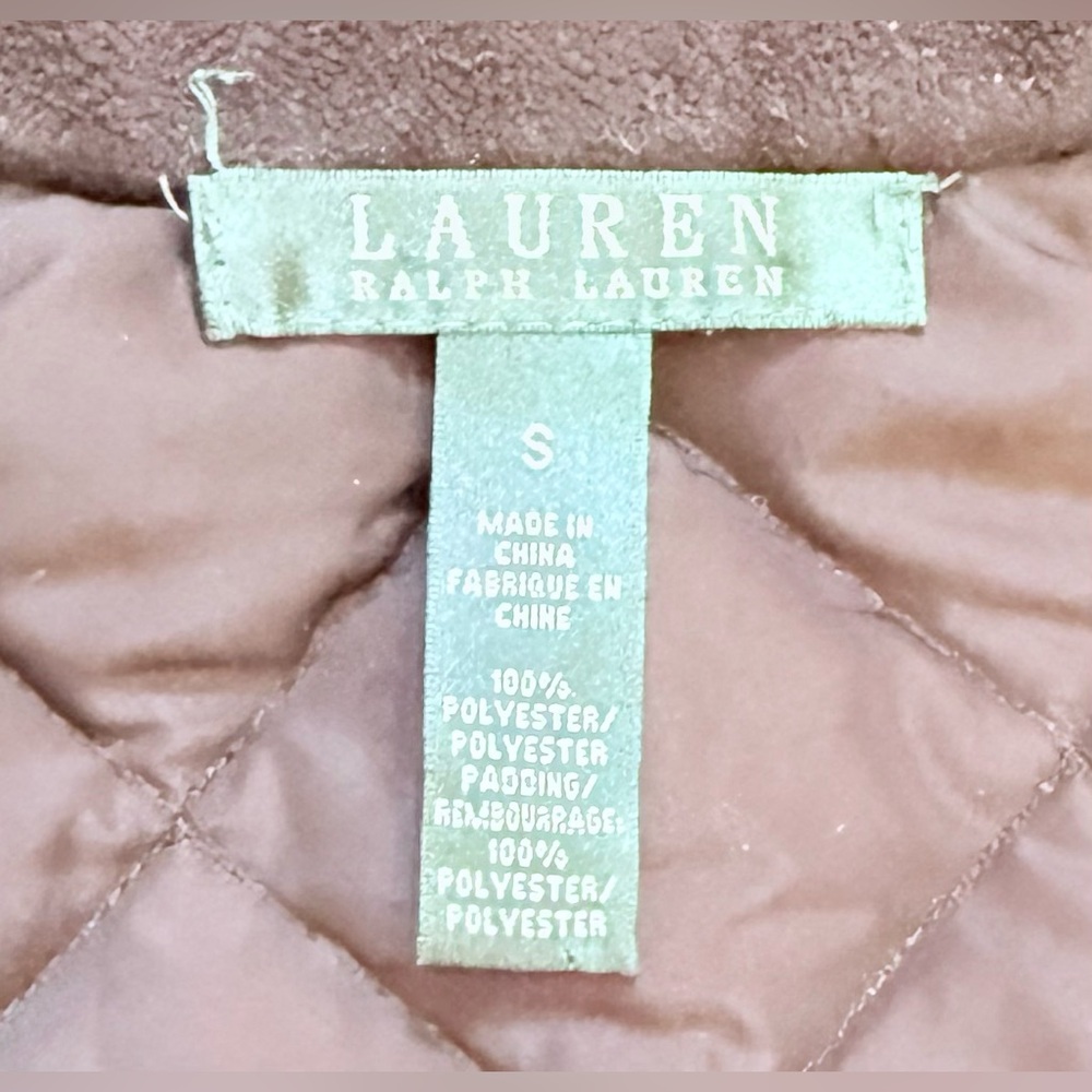 Lauren Ralph Lauren Quilted Black + Gold Buttons Jacket Sz Small - Picture 6 of 8